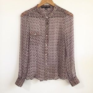 Joe B Sheer Blouse Size Large